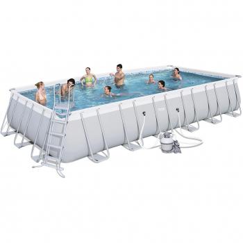 Piscina Elevada Rectangular Bestway 732x366x132 cm con Filtro de Arena y Escalera