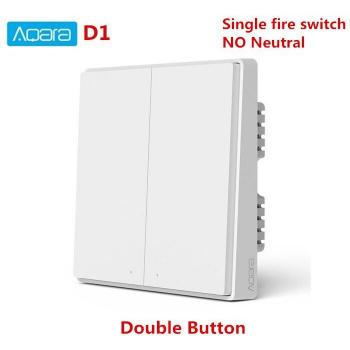 Interruptor de Pared Inteligente Aqara D1 Zigbee con 3 Botones y Control de Voz Neutral para Xiaomi Mi Home
