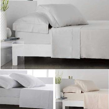 Juego de sábanas de satén 100% algodón egipcio 400 hilos color gris para cama de 105 x 190/200 cm - incluye sábana encimera y fundas de almohada