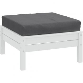 Cojín para sofá palets tela gris antracita melange 60x60x10 cm
