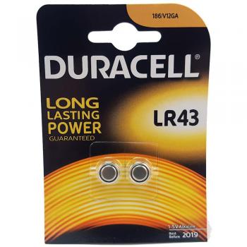 Batería Alcalina No Recargable Duracell LR43 1.5V - Paquete de 2 Unidades