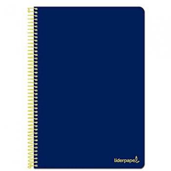 Cuaderno espiral Liderpapel folio Smart tapa blanda 80h 60gr cuadro 4mm con margen color azul oscuro
