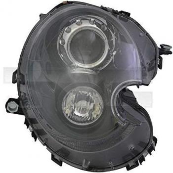 Faro principal delantero TYC 20-11113-25-2 para Mini Cooper de 10/2006 a 2013, tipo H4, color negro, incluye motor delantero derecho