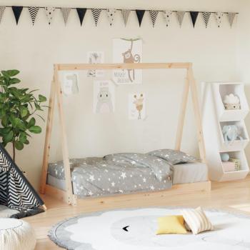 Cama infantil de madera maciza de pino 70x140 cm