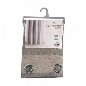 Cortina Beige Gris Estándar 140 x 0,1 x 260 cm (6 Unidades)