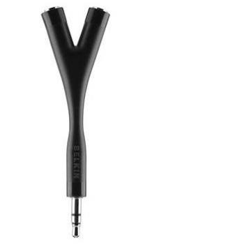 Belkin AV10093BT Adaptador para Auriculares, Splitter de Audio 3.5mm, Doble Jack Hembra a Macho, Negro