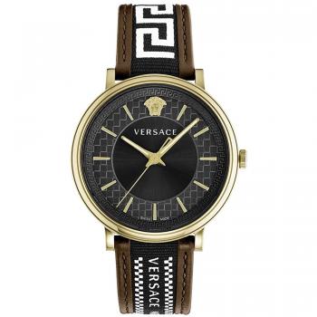 Versace V-Circle Greca Edition Watch - Yellow, Male, Size: ONE SIZE