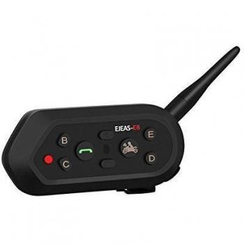 EJEAS® E6 Casco de Motocicleta Intercomunicador Bluetooth Para 6 Corredores 1200m con Sonido de Alta Fidelidad VOX Función de Música Impermeable Para Montar, Esquiar y Escalar
