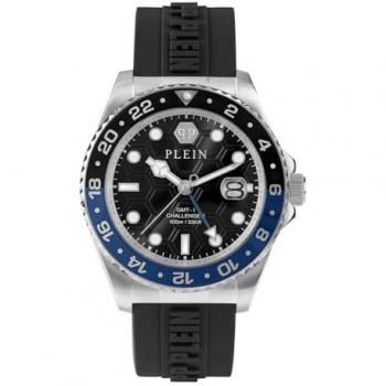 Philipp Plein Hyper Sport GMT Men's Watch 44mm Black Silicone 10ATM