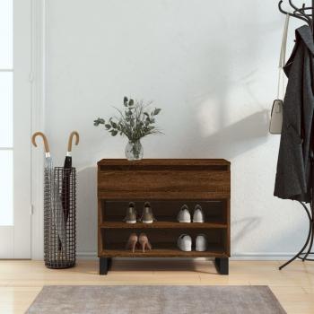 Mueble zapatero madera contrachapada roble marrón 70x36x60 cm Marrón, Mueble zapatero madera contrachapada 70x36x60 cm Color Blanco, Blanco brillante, Gris hormigón