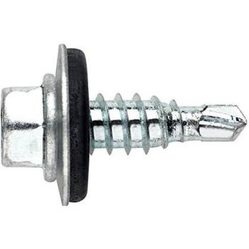 Index ARE166350 - Tornillo punta broca reducida cabeza hexagonal 8 mm con arandela P-16 EPDM zincado 6,3 x 50