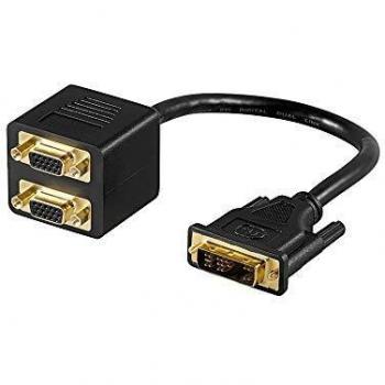 Adaptador DVI-A a 2x SVGA con Conectores Macho y Hembra (0.15 m)
