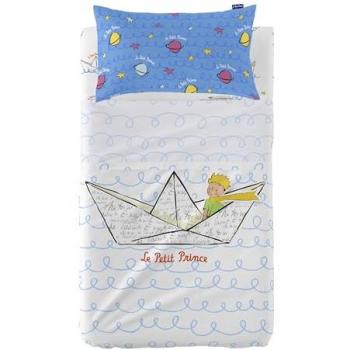 Juego de Sábanas Multicolor HappyFriday Le Petit Prince Navire para Cuna de Bebé 2 Piezas 120x180 cm 100% Algodón Calidad 150