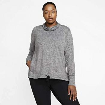 NIKE W NK Yoga CLTN CU Fun Plus Sudadera, Mujer, Black/htr/Anthracite, 50