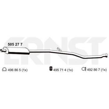 Silenciador Intermedio ERNST 505277 para Peugeot