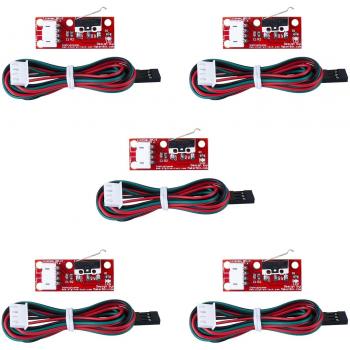 PChero Interruptor de Fin de Carrera Mecánico, con Indicadores LED y Cables para Impresora 3D RepRap Prusa Mendel CNC Arduino Mega 2560 1280 RAMPS 1.4 - 5 Piezas