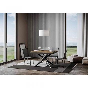 Mesa extensible Famas Evolution 90x120/224 cm con estructura de nogal y antracita