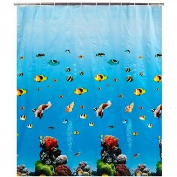 Wenko Cortina De Ducha Océano, Polietileno, Multicolor, 180 x 200 cm