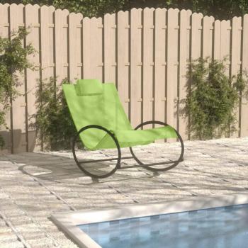 Sunbed Balancín con Almohada de Acero y Textilene Verde