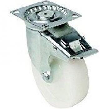 Rueda estándar de poliéster pivotante Ø100mm con altura de 125mm