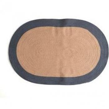 Alfombra de Yute Vinthera MOA Ovalada Ocre/Gris 120X80 Cm