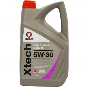 Aceite de motor sintético COMMA Xtech 5W-30, 5 litros, compatible con FORD y TOYOTA