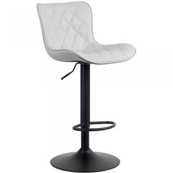 Taburete de bar regulable y giratorio en simil cuero blanco Emma