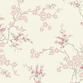 Laura Ashley FSC® Certified Oriental Blossom Blush Wallpaper with Vibrant Print, 10 Meters Long