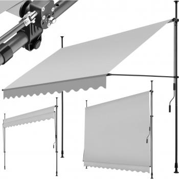 Toldo Plegable para Balcón con Manivela, Ajustable en Altura - Estructura de Acero con Revestimiento en Polvo, Cilindro de Aluminio Ligero, Barras Telescópicas