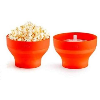 Lékué Set 2 Mini Pop Corn para Preparar Palomitas en microondas, Silicona