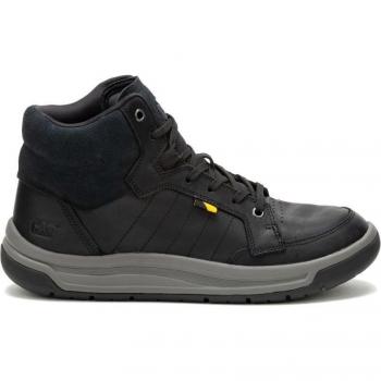 Zapatillas de piel abotinadas con cordones para hombre en color negro (Caterpillar P725848)