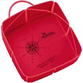 Alimentador Plegable de Silicona Hunter Rojo para Viaje, 590 ml, 2 Unidades