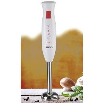SOGO - Batidora de Mano eléctrica, 400W, BAT-SS-14220, Color Blanco y Rojo