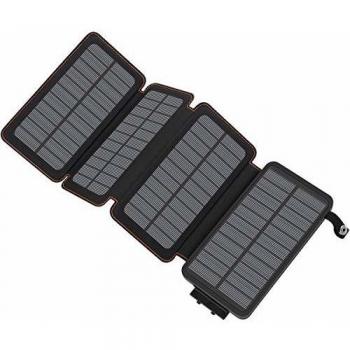ADDTOP Cargador Solar 25000mAh, Power Bank Portatil Batería Externa de 2 Puertos para iPhone, iPad, Samsung Galaxy, Huawei y más