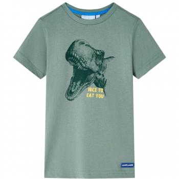 Camiseta para Niños Ropa Top Infantil de Manga Corta con Estampado de Dinosaurio vidaXL Camiseta infantil caqui 116