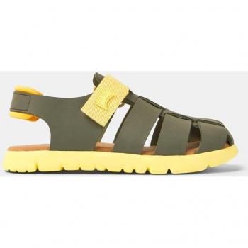 Sandalias de niño de piel estilo cangrejeras Camper K800242 en verde