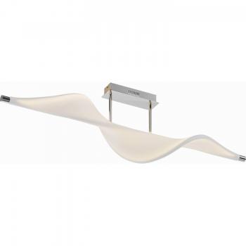 Plafón LED atenuable Lucande Edano, moderno, blanco, hecho de textura tela y seda, para salón y comedor (1 lámpara)