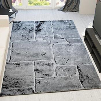 VIMODA tibet7413 clásico Salón Alfombra, muy dich tejido, Piedra Muro Óptica, Calidad Superior - gris,, 240 cm x 340 cm