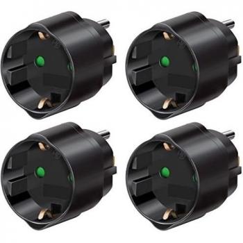 3 piezas de enchufe / adaptadores de viaje, contacto de protección para Estados Unidos, Japón, negro, 1508550, 3 unidades
