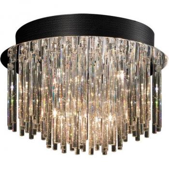 Lámpara colgante de cristal Spillo Chrome con 10 luces, pantalla de cristal G4 y diseño clásico enrasado