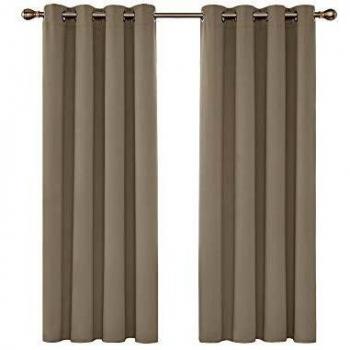 Deconovo Cortinas Salon, Dormitorio Moderno, Opacas Tela Suave, con Ojales, 117x160 cm