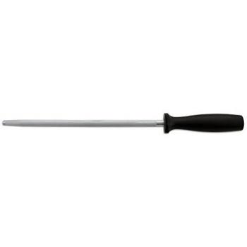 Arcos Serie Chairas, Chaira Afilador manual de cuchillos, Cuerpo de Acero al Carbono Cromado de 230 mm, Mango de Polipropileno, Color Negro