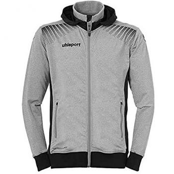 Uhlsport Chaqueta Goal Tec Cazadora con Capucha para Hombre, Gris Oscuro Mezcla/Negro, XXXL