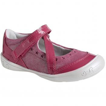 Vertbaudet Zapatos de Cordones de Otra Piel Niñas, Rosa