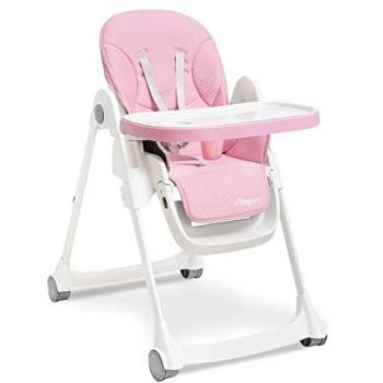 Trona Evolutiva Plegable Interbaby Comfort Eat Rosa - Asiento regulable, respaldo con 3 posiciones, bandeja extraíble, acolchado y cómodo, apta para bebés de 6 a 36 meses (máximo