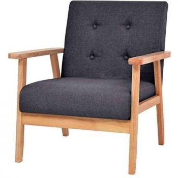 vidaXL Sillón de tela gris oscura