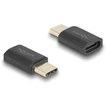 Adaptador USB Tipo-C 40 Gbps PD 3.1 240 W Macho a Hembra, 8K 60 Hz, Negro