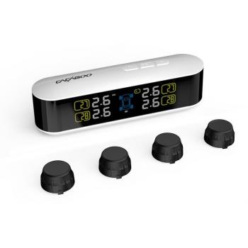 CACAGOO TPMS Monitor de Presión Neumáticos Ruedas Sistema Inalámbrico Gran Pantalla LCD Función de Alarma en tiempo real con 4 Sensores