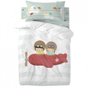 Juego Nórdico Cuna 2 Piezas Aprende a Volar Multicolor 100x120 cm, 100% Algodón, Calidad Premium