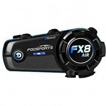 FODSPORTS Intercomunicador Casco Moto 5.0 Bluetooth Auriculares Intercomunicador Manos Libres con Navegación GPS por Voz,Hi-Fi Sonido Estéreo,Función FM,900mAh batería